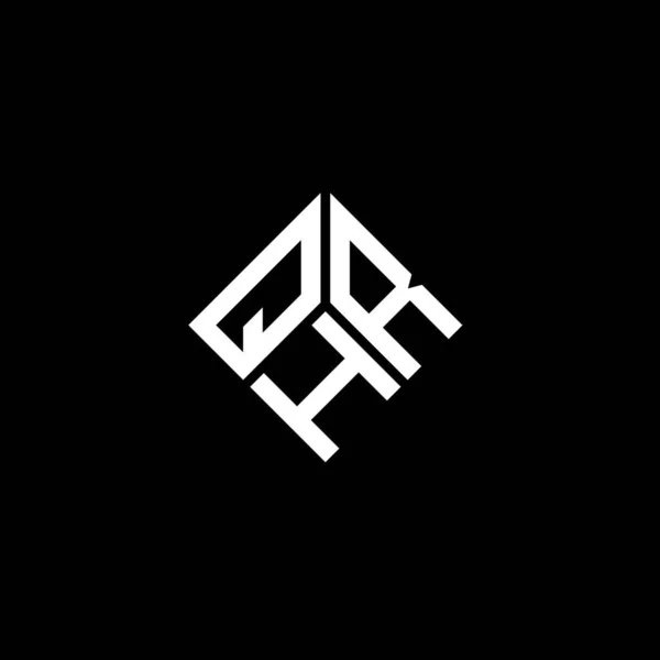 Σχεδιασμός Λογότυπου Επιστολής Qhr Μαύρο Φόντο Qhr Δημιουργική Αρχικά Γράμμα — Διανυσματικό Αρχείο