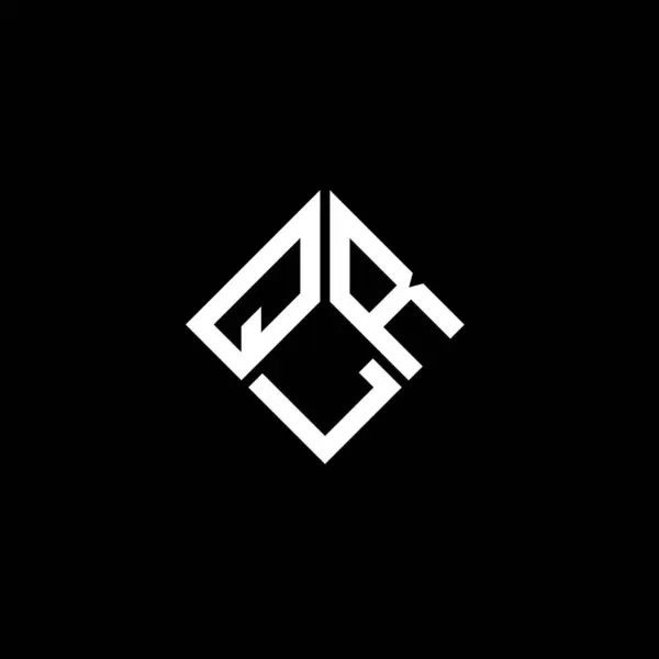 Siyah Arkaplanda Qlr Harf Logosu Tasarımı Qlr Yaratıcı Harflerin Baş — Stok Vektör
