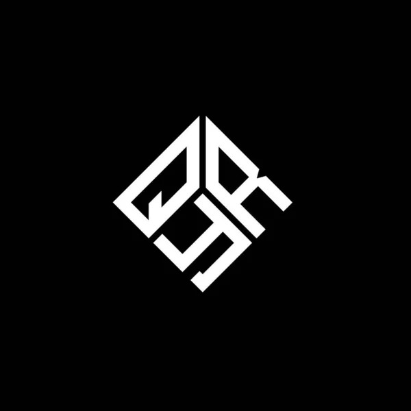 Diseño Del Logotipo Letra Qyr Sobre Fondo Negro Qyr Iniciales — Vector de stock