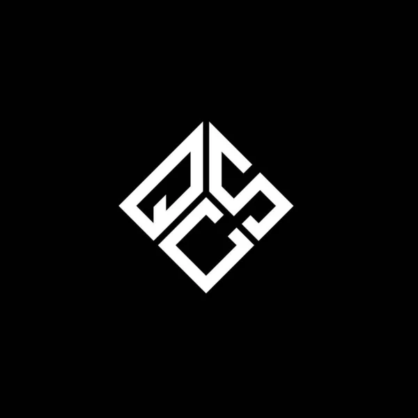 Σχεδιασμός Λογότυπου Γράμματος Qcs Μαύρο Φόντο Δημιουργικά Αρχικά Qcs Έννοια — Διανυσματικό Αρχείο