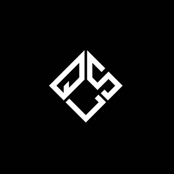 Diseño Del Logotipo Letra Qls Sobre Fondo Negro Qls Iniciales — Vector de stock