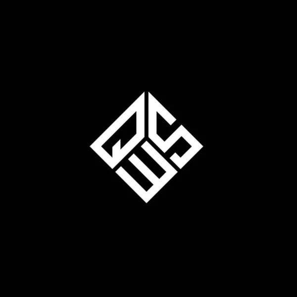Projekt Logo Litery Qws Czarnym Tle Qws Twórcze Inicjały Koncepcja — Wektor stockowy