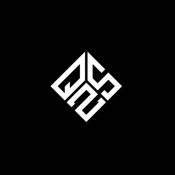 Дизайн Логотипа Qzs Черном Фоне Концепция Логотипа Qzs Creative Initials — стоковый вектор