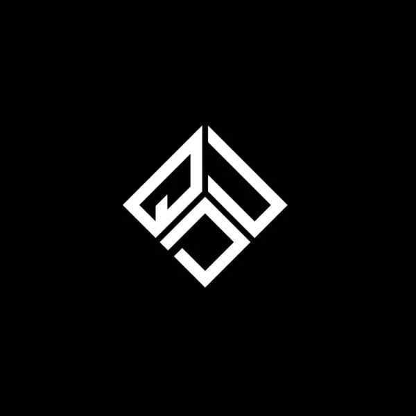 Qdu Letter Logo Design Black Background Qdu Creative Initials Letter — Stock Vector