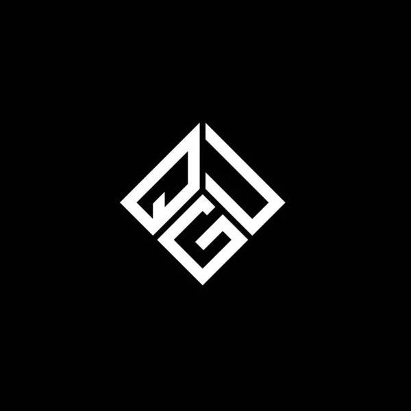 Qgu Lettre Logo Design Sur Fond Noir Qgu Initiales Créatives — Image vectorielle