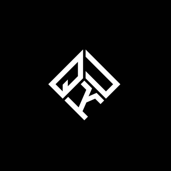 黒を基調としたQku文字ロゴデザイン Qkuクリエイティブイニシャルレターロゴコンセプト Qku文字デザイン — ストックベクタ