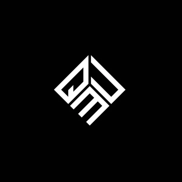 Qmu Letter Logo Ontwerp Zwarte Achtergrond Qmu Creatieve Initialen Letter — Stockvector