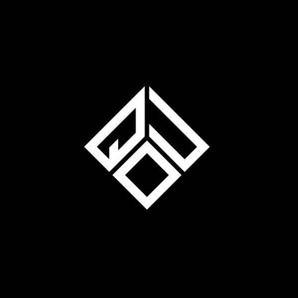 Qou Letter Logo Design Black Background Qou Creative Initials Letter — Stock Vector