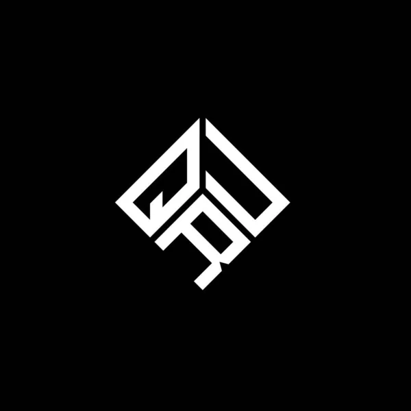 Desain Logo Huruf Qru Pada Latar Belakang Hitam Qru Kreatif - Stok Vektor