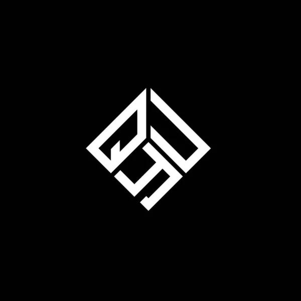 Diseño Del Logotipo Letra Qyu Sobre Fondo Negro Qyu Iniciales — Archivo Imágenes Vectoriales