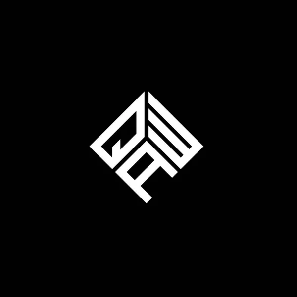 Desain Logo Huruf Qaw Pada Latar Belakang Hitam Qaw Kreatif - Stok Vektor