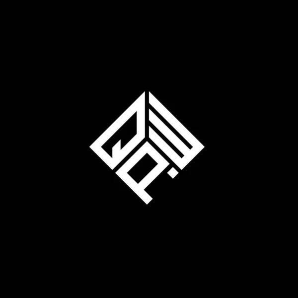 Σχεδιασμός Λογότυπου Γράμματος Qpw Μαύρο Φόντο Qpw Δημιουργικό Πρωτότυπο Γράμμα — Διανυσματικό Αρχείο