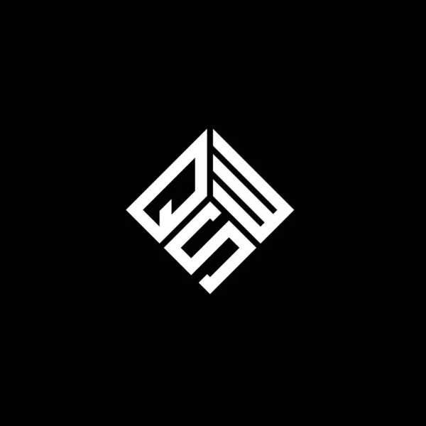 Σχεδιασμός Λογότυπου Qsw Γραμμάτων Μαύρο Φόντο Δημιουργικά Αρχικά Qsw Έννοια — Διανυσματικό Αρχείο