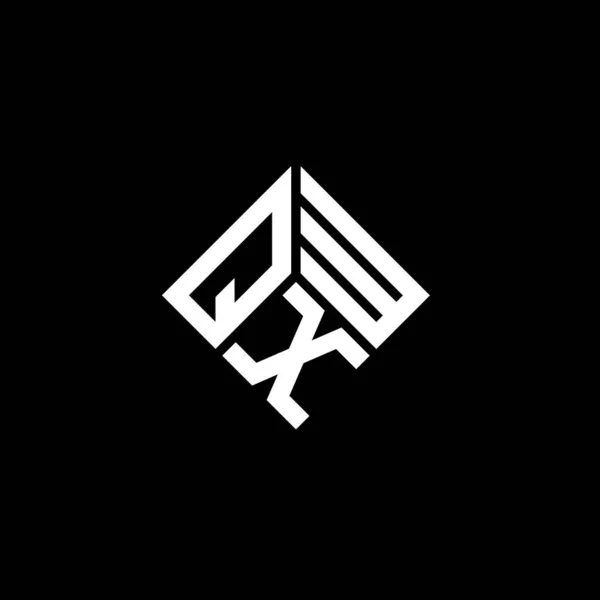 Qxw Lettre Logo Design Sur Fond Noir Qxw Initiales Créatives — Image vectorielle