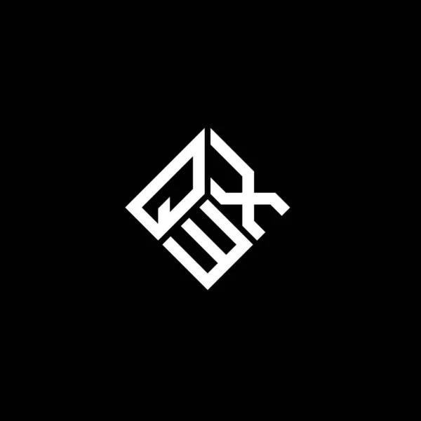 Σχεδιασμός Λογότυπου Γράμματος Qwx Μαύρο Φόντο Qwx Δημιουργικό Πρωτότυπο Γράμμα — Διανυσματικό Αρχείο