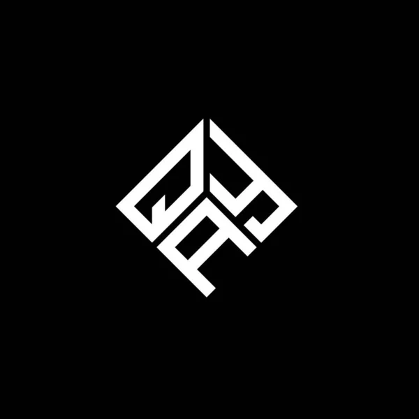 Desain Logo Huruf Qay Pada Latar Belakang Hitam Qay Kreatif - Stok Vektor