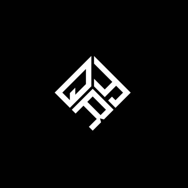 Diseño Del Logotipo Letra Qry Sobre Fondo Negro Qry Iniciales — Vector de stock