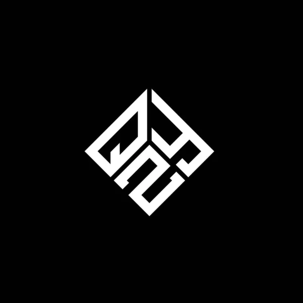 Projekt Logo Litery Qzy Czarnym Tle Qzy Twórcze Inicjały Koncepcja — Wektor stockowy