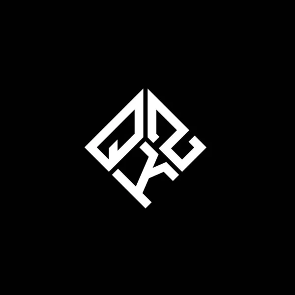 Diseño Del Logotipo Letra Qkz Sobre Fondo Negro Qkz Iniciales — Vector de stock