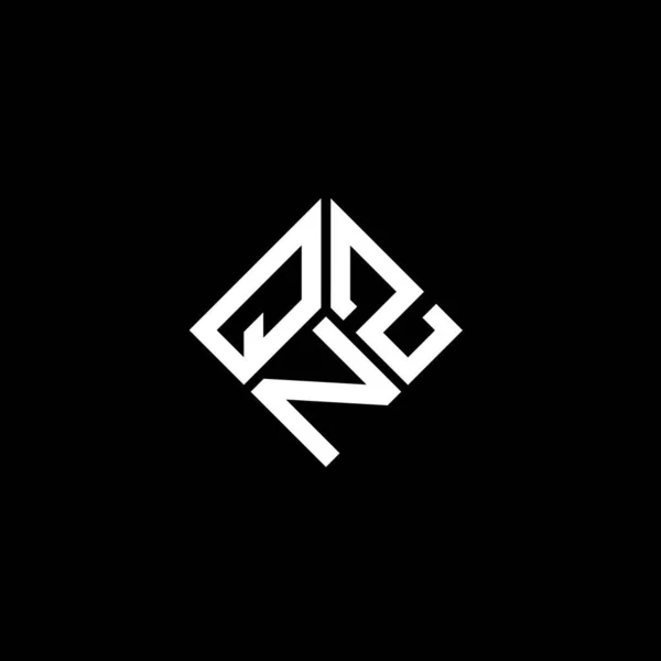 Diseño Del Logotipo Letra Qnz Sobre Fondo Negro Qnz Iniciales — Vector de stock