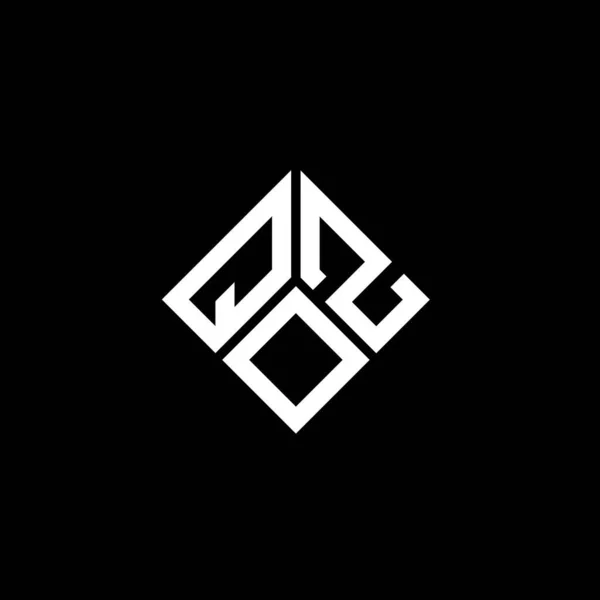 黒を基調としたQozレターロゴデザイン Qozクリエイティブイニシャルレターロゴコンセプト Qoz手紙デザイン — ストックベクタ