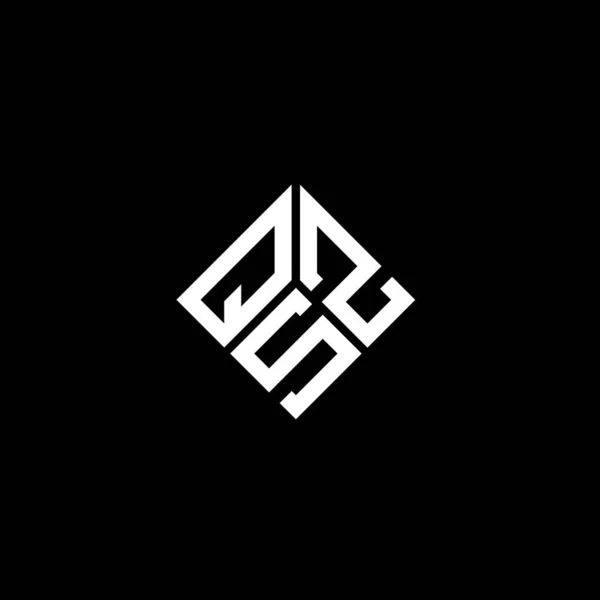 Diseño Del Logotipo Letra Qsz Sobre Fondo Negro Qsz Iniciales — Vector de stock