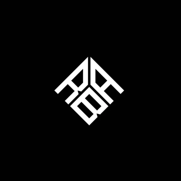 Logo Lettre Rba Design Sur Fond Noir Rba Initiales Créatives — Image vectorielle
