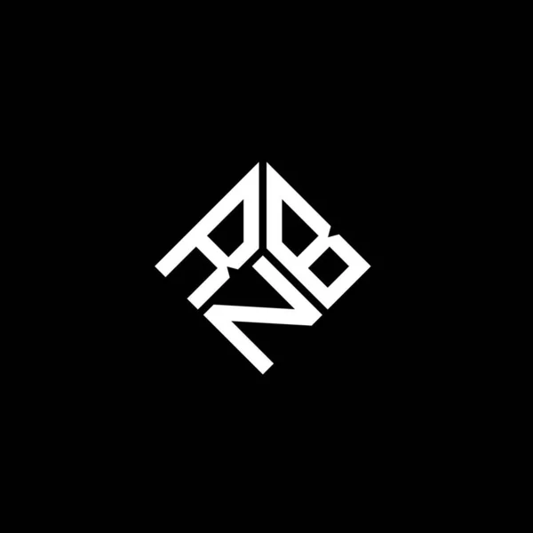 Logo Lettera Rnb Disegno Sfondo Nero Rnb Creativo Sigle Lettera — Vettoriale Stock