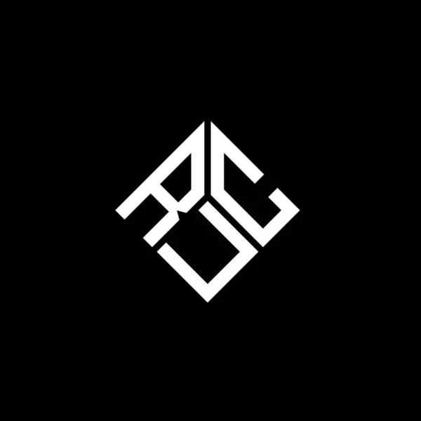 Diseño Del Logotipo Letra Ruc Sobre Fondo Negro Ruc Iniciales — Vector de stock