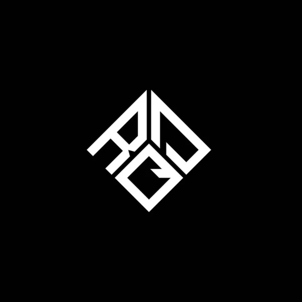 Rqd Schriftzug Design Auf Schwarzem Hintergrund Rqd Kreative Initialen Buchstaben — Stockvektor