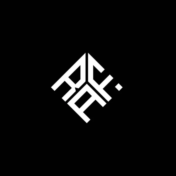 Diseño Del Logotipo Letra Raf Sobre Fondo Negro Raf Iniciales — Vector de stock