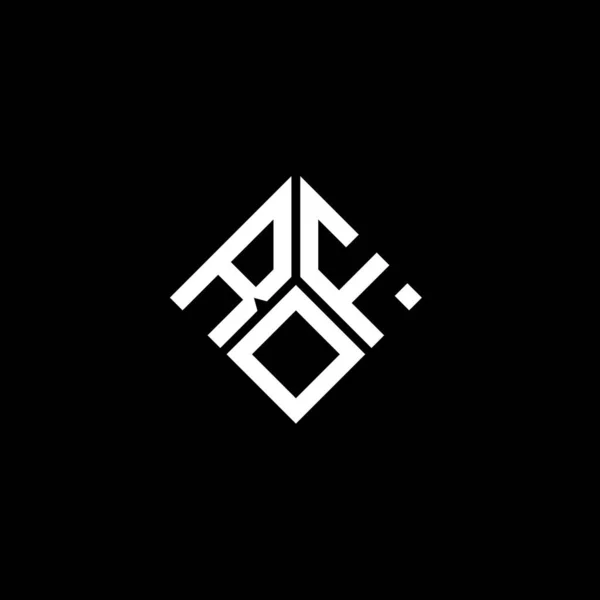 Diseño Del Logo Letra Rof Sobre Fondo Negro Rof Iniciales — Vector de stock
