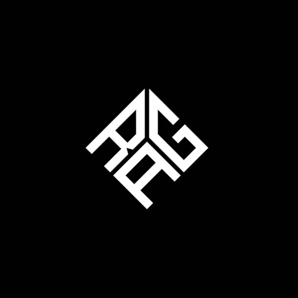Diseño Del Logotipo Letra Rag Sobre Fondo Negro Rag Iniciales — Vector de stock