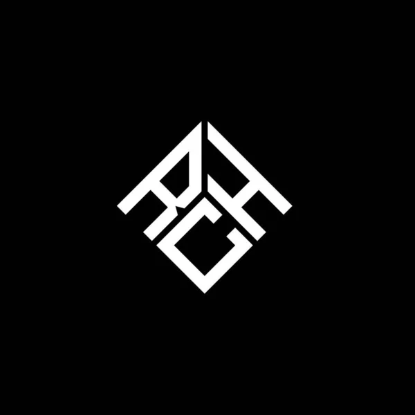 Diseño Del Logotipo Letra Rch Sobre Fondo Negro Rch Iniciales — Vector de stock