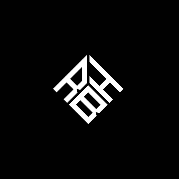 Rbh Design Logotipo Carta Fundo Preto Rbh Iniciais Criativas Conceito — Vetor de Stock
