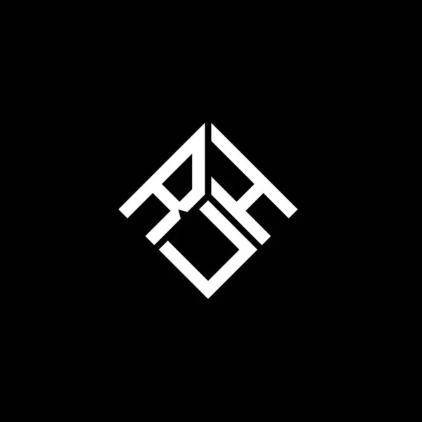 黒い背景にRuhの手紙のロゴデザイン Ruhクリエイティブイニシャルレターロゴコンセプト Ruh手紙のデザイン — ストックベクタ