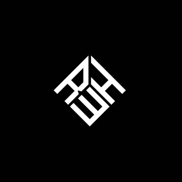 Diseño Del Logotipo Letra Rwh Sobre Fondo Negro Rwh Iniciales — Archivo Imágenes Vectoriales