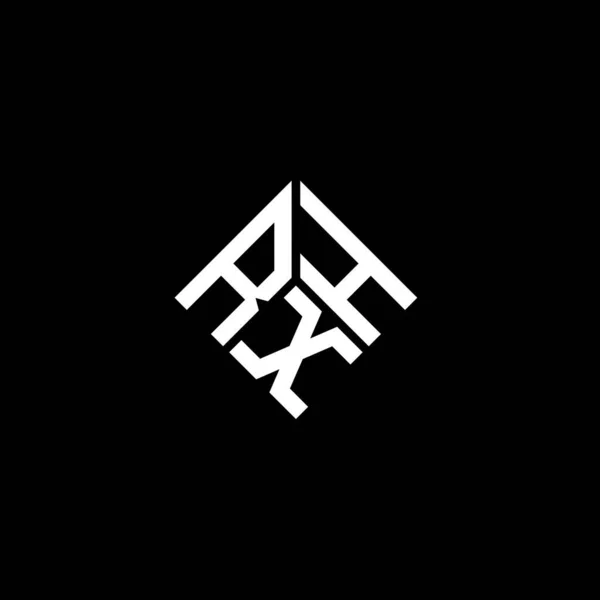 Дизайн Логотипа Буквы Rxh Черном Фоне Концепция Логотипа Креативными Инициалами — стоковый вектор