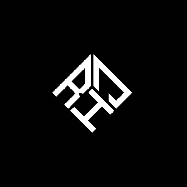 Siyah Arka Planda Rhj Harf Logosu Tasarımı Rhj Yaratıcı Harflerin — Stok Vektör
