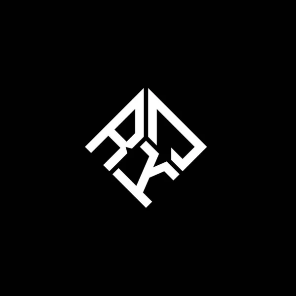 Rkj Schriftzug Logo Design Auf Schwarzem Hintergrund Rkj Kreative Initialen — Stockvektor