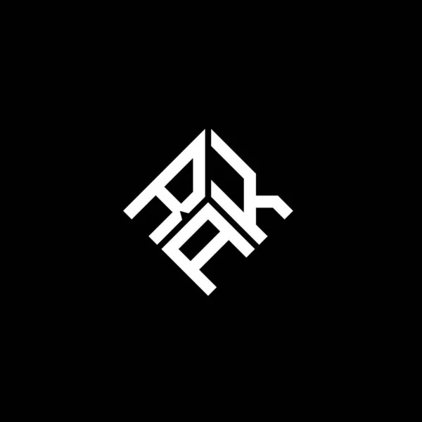 Design Logotipo Carta Rak Fundo Preto Rak Iniciais Criativas Conceito — Vetor de Stock