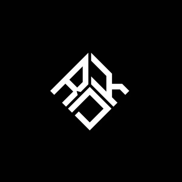 Diseño Del Logotipo Letra Rdk Sobre Fondo Negro Rdk Iniciales — Vector de stock