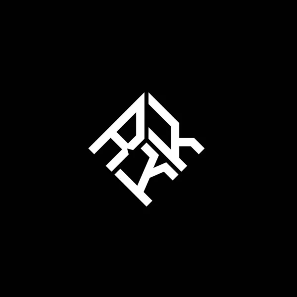Rkk Design Logotipo Carta Fundo Preto Rkk Iniciais Criativas Conceito — Vetor de Stock