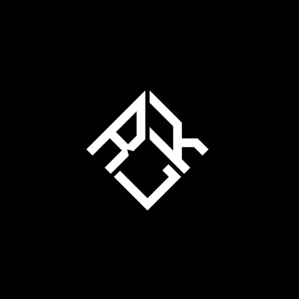 Rlk Design Logotipo Carta Fundo Preto Rlk Iniciais Criativas Conceito —  Vetores de Stock