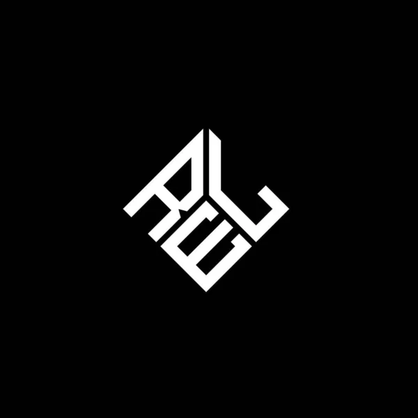 Дизайн Логотипу Літери Rel Чорному Тлі Творчі Ініціали Rel Концепція — стоковий вектор