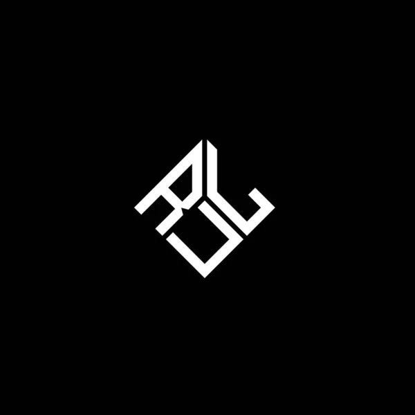 Diseño Del Logotipo Letra Rul Sobre Fondo Negro Rul Iniciales — Vector de stock