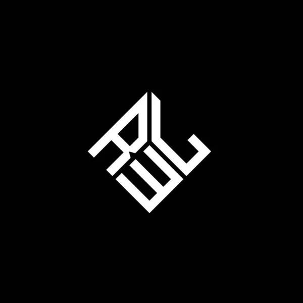 Diseño Del Logotipo Letra Rwl Sobre Fondo Negro Rwl Iniciales — Vector de stock