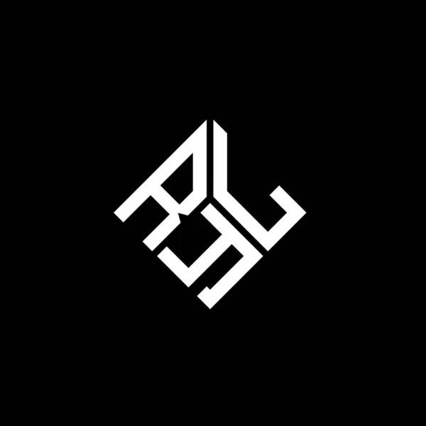 Design Logo Literei Ryl Fundal Negru Ryl Creativ Iniţiale Literă — Vector de stoc