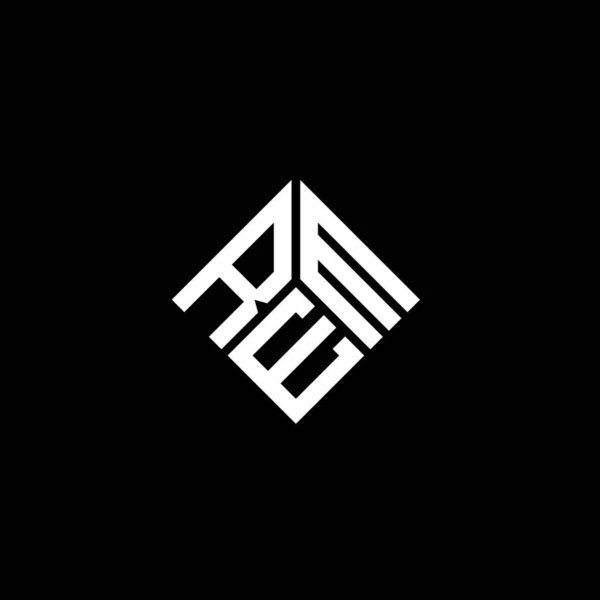 Rem Дизайн Логотипу Букви Чорному Тлі Rem Творчі Ініціали Букви — стоковий вектор