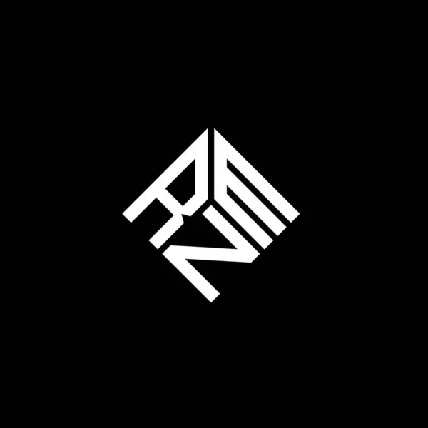 Diseño Del Logotipo Letra Rnm Sobre Fondo Negro Rnm Iniciales — Vector de stock